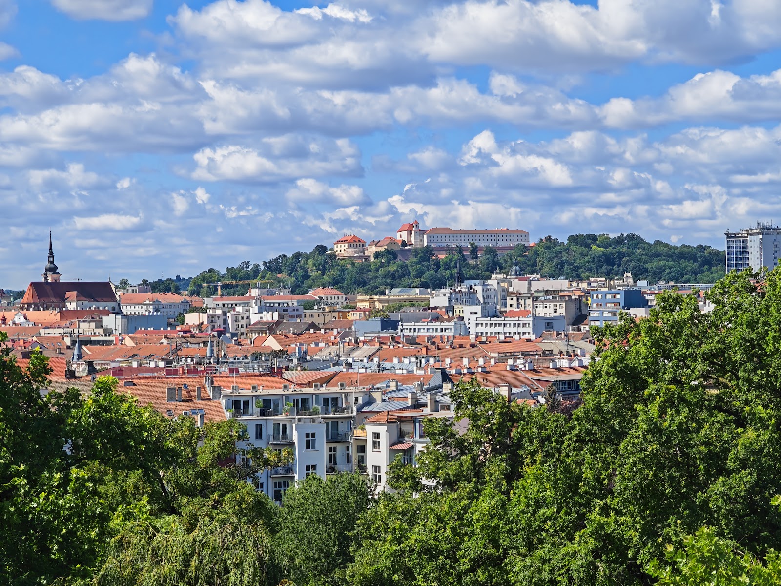 Panoramatický pohled na město Brno s hradem